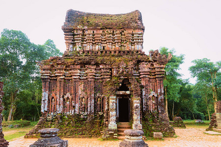 我的儿子圣所和亚洲越南会安的印度教寺庙占婆王国的遗产迈森历史和文化湿婆城遗址越南博物馆圣地背景图片