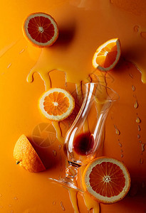 橙色背景的鸡尾酒龙舌兰日出成图片