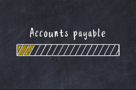 账款分户账评估KPI概念在刻有应付款账的黑板背景