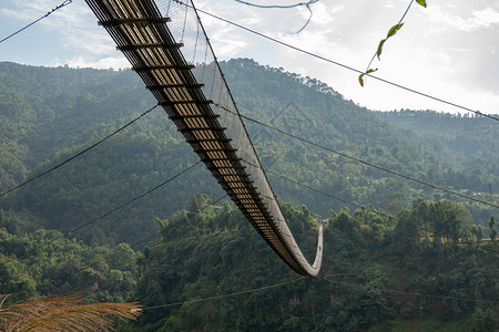 KushmaGyadi悬索桥是尼泊尔最高长的悬索桥它长1背景图片