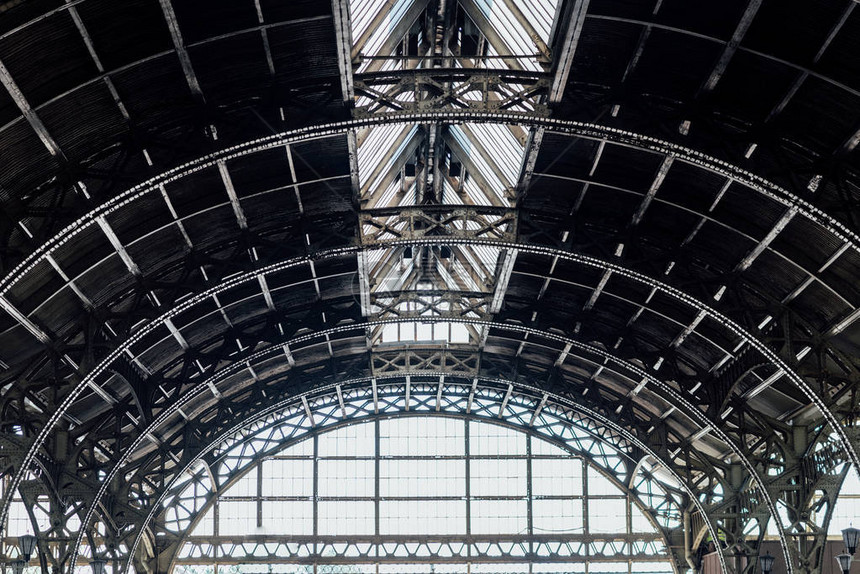 圣彼得堡火车站的屋顶和电弧图片
