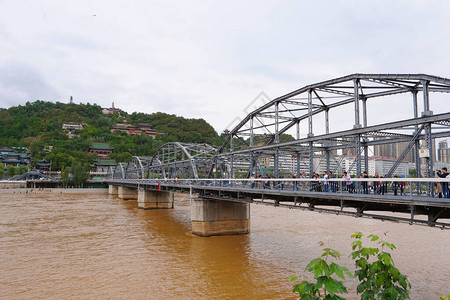 甘肃兰州黄河中山大桥背景图片