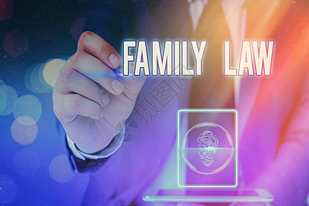 显示家庭法的书写笔记处理家庭内部事务的法律实践背景图片
