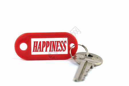 幸福的钥匙白色背景图片