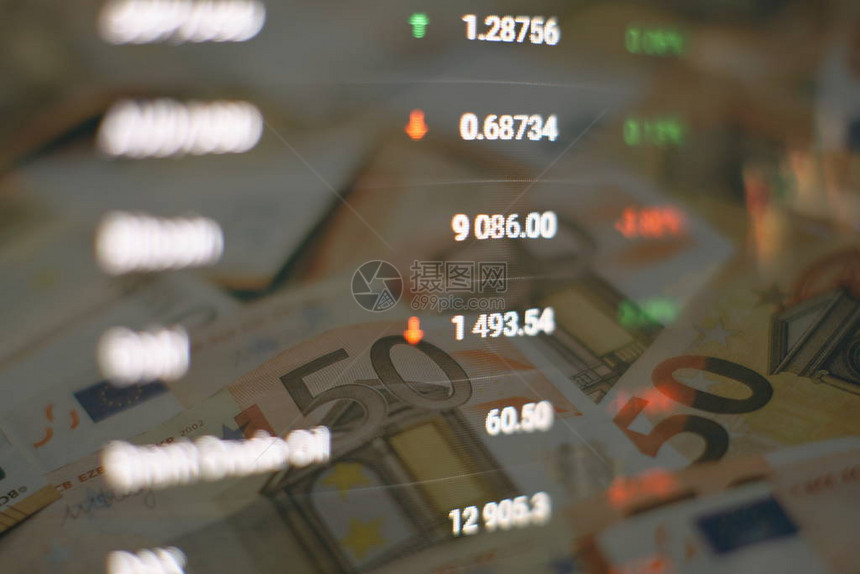 交易市场中的数据分析用于分析金融统计和分析市场数据的工作集从图表和图表中分析数图片