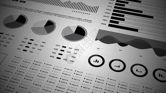 统计金融市场数据分析和报告数字和图表背景图片