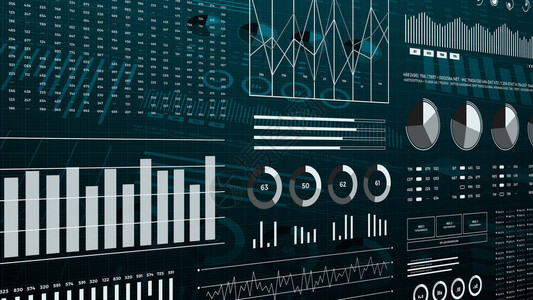 统计金融市场数据分析和报告数字和图表图片
