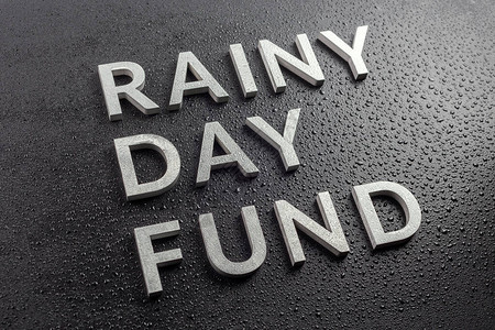 雨天基金用银金属字母打在黑色背景上背景图片