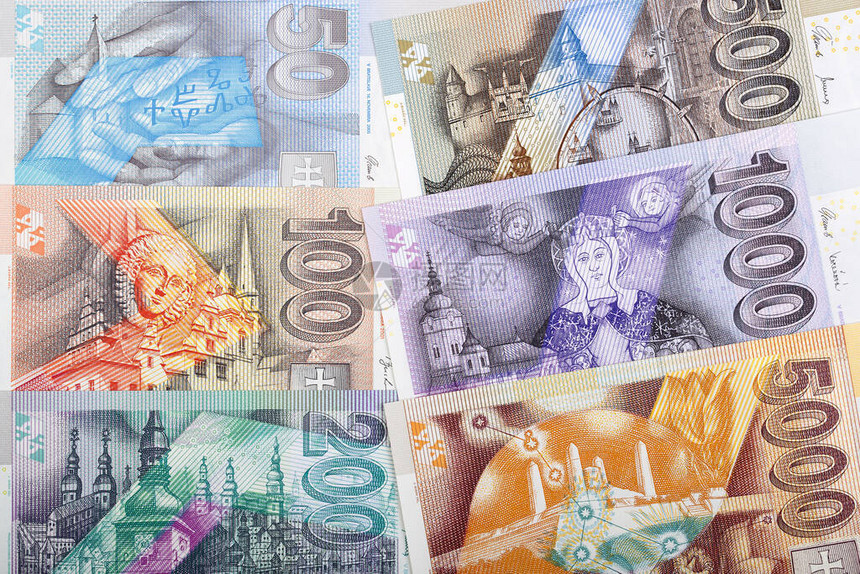 斯洛伐克货币一个商图片