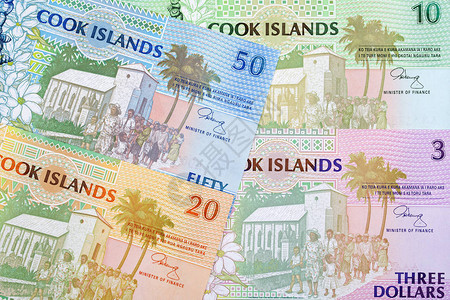 来自库克群岛的钱财有美元的商业背背景图片