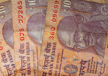 印度纸钞的背景情图片
