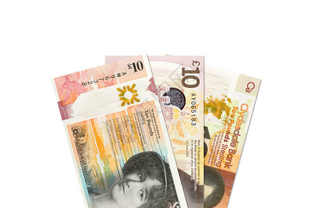 苏格兰银行以复制空间发行的10英镑纸币背景图片