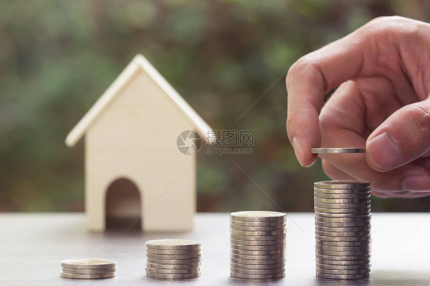 存钱住房贷款抵押贷款未来概念的房地产投资图片