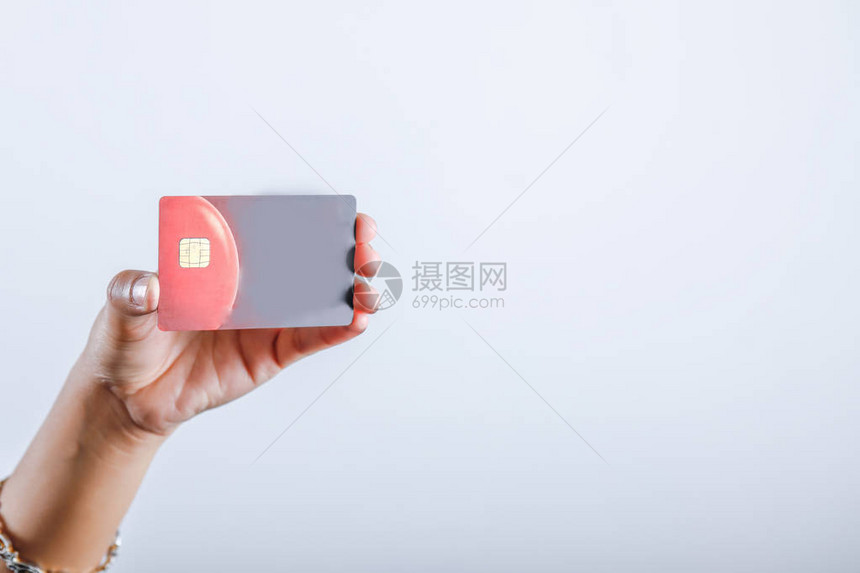 显示信用卡借记卡的手图片