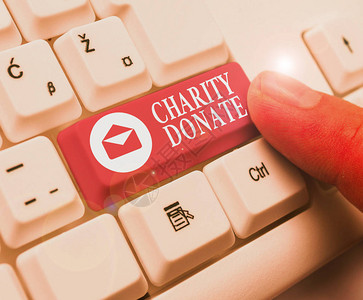 概念手写显示慈善捐赠个人向非营利组织赠送的图片