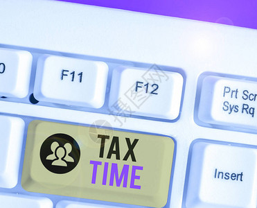 显示纳税时间的概念手写概念意味着强制缴款收入征高清图片