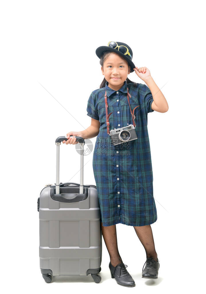 可爱的亚洲小旅行者图片