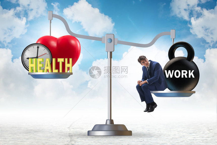 工作与健康之间的平衡概念图片