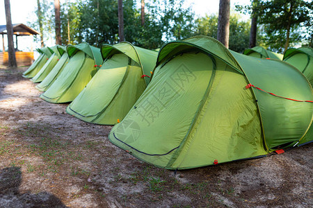 公园里的绿色帐篷图片