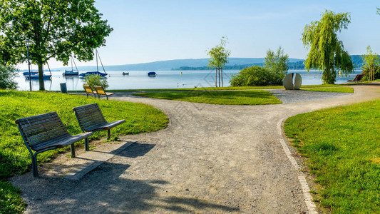 夏季Constance湖海岸的Radolfzell图片