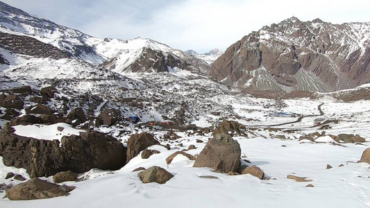 山雪山谷和风景图片