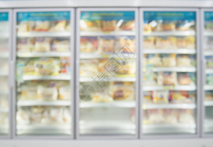 超级市冰箱超市冷冻器中冷冻食品大型图片