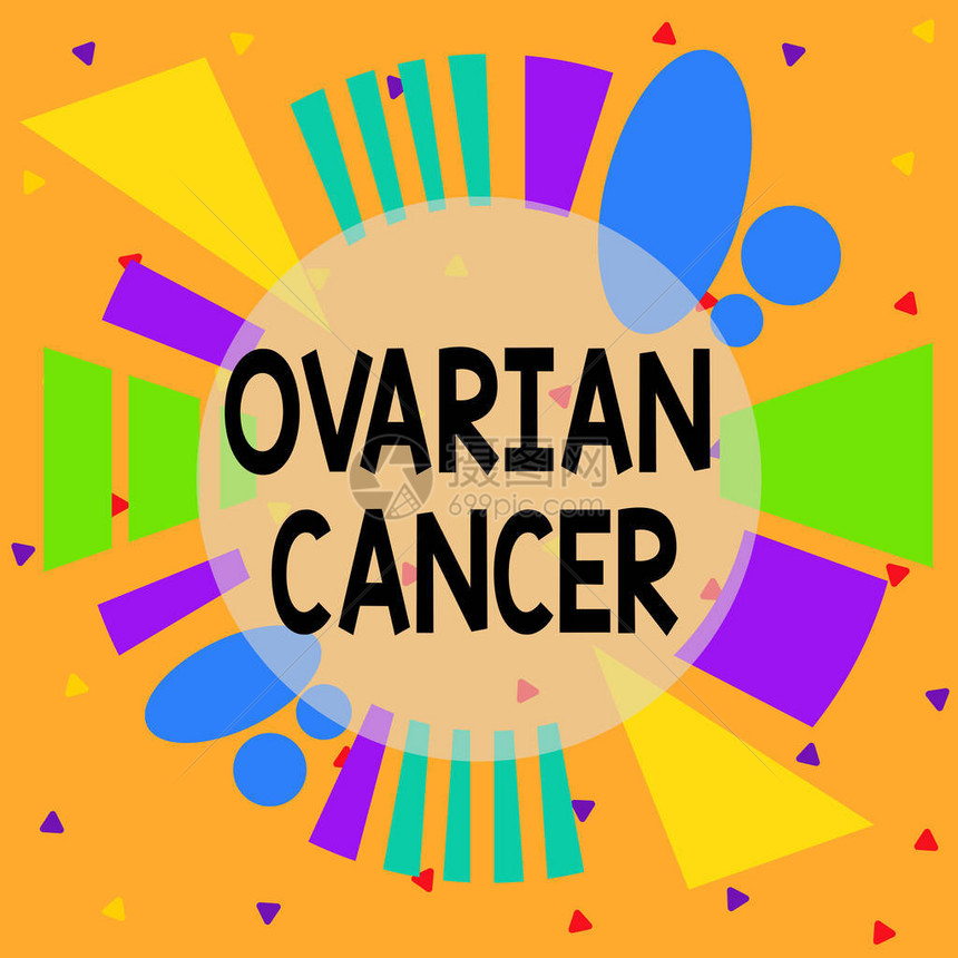 手写文字Ovariar癌症概念照片显示卵巢不对称分布式不均匀形格式图案物体结构组织中出现的任何癌症增长图片