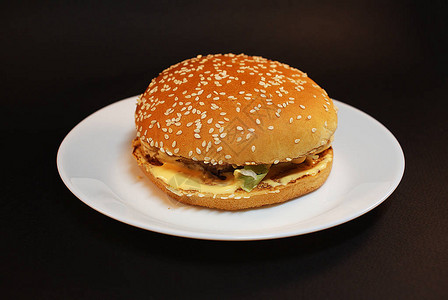 有害的汉堡快餐背景图片
