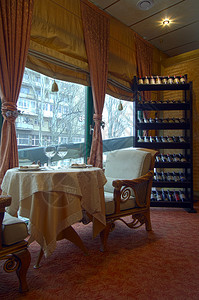 古典风格的餐厅内部背景图片