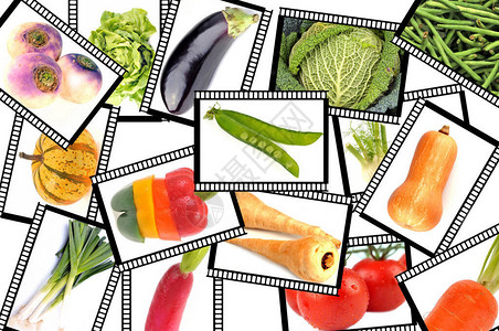 混合蔬菜的照片蒙太奇图片