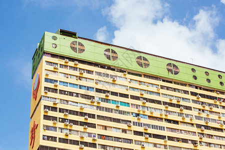 在新加坡唐人街一个晴朗的一天建造筑和背景图片