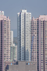香港城市拥挤的高层住宅图片