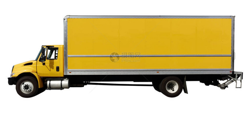 黄色运货卡车的图片