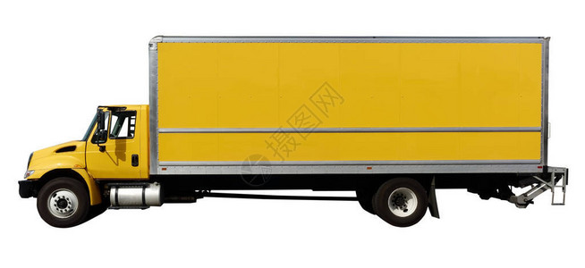 黄色运货卡车的背景图片
