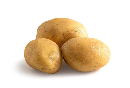 三个季节土豆从白色背图片