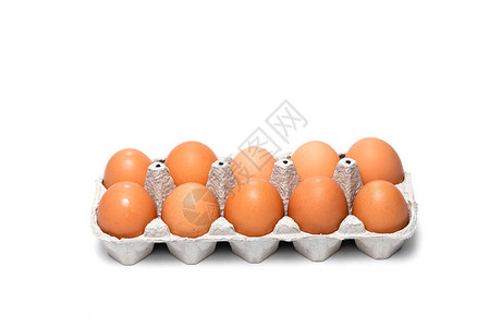 10个鸡蛋包装在白色背图片