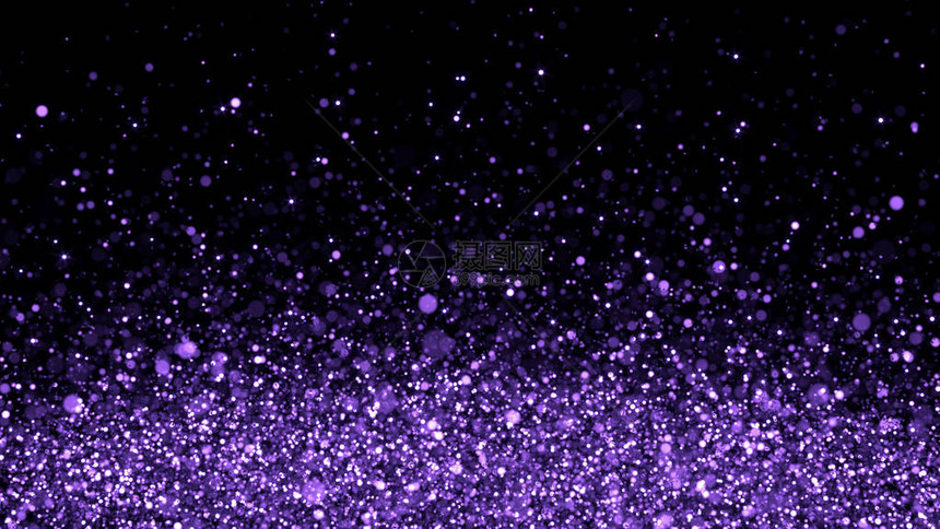 圣诞背景紫色闪光3D渲染黑色巴格朗图片