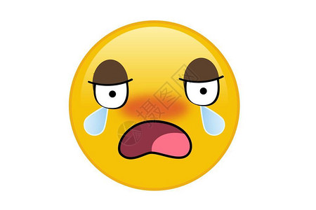 Emoji哭泣平板设计风图片