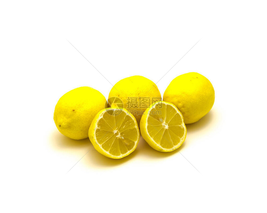 整个有机成熟的柠檬堆积起来图片