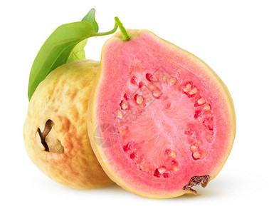 切开guava热带水果背景图片