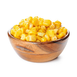 白色背景的玉米粒碗图片