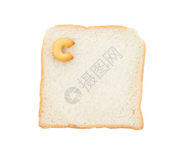 含有字母C白底隔离的面包盒ABCcooki图片
