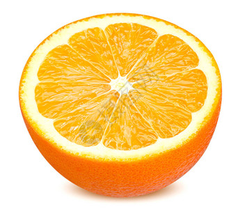 孤立的橙子水果半橙子与白色背景隔绝图片
