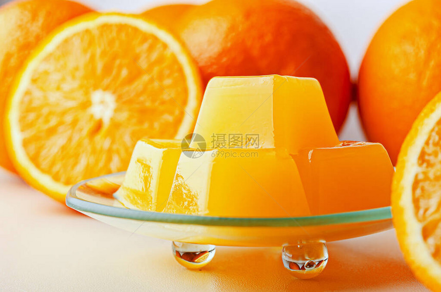 来自琼脂的橙色果酱健康的素食糖果健康饮食是有害图片