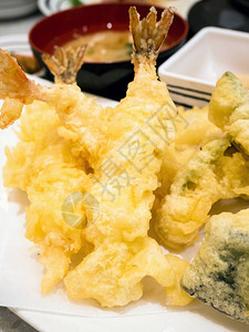 白盘虾天妇罗日本料理图片