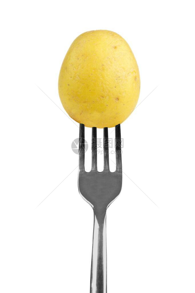 小黄土豆在白色背景上图片