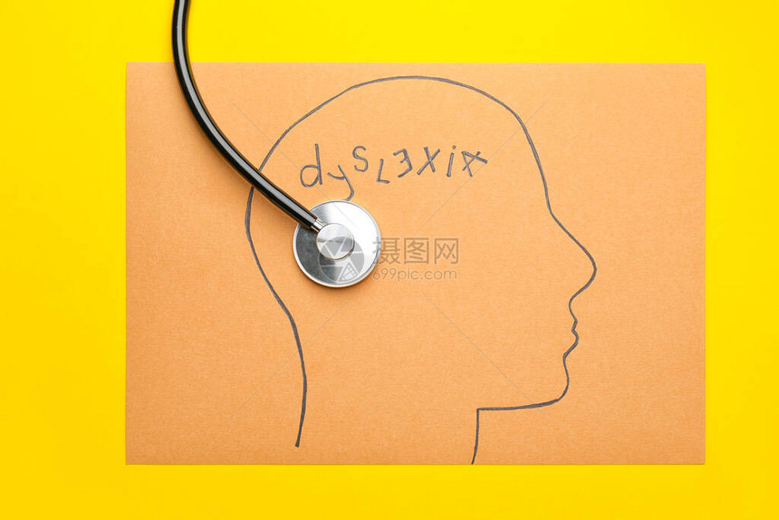 在彩色背景上绘制人头听诊器和DYS图片
