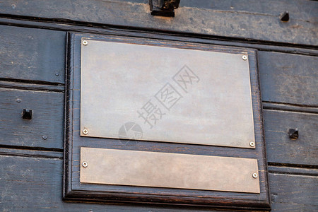 特写复古矩形金属铁铜金色老化板背景图片