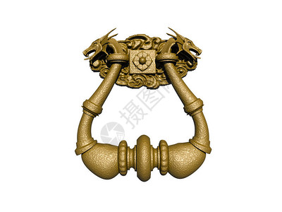 重型青铜弧形门环背景图片
