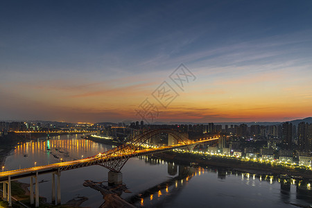 重庆观音桥重庆城市日出日落夜景背景